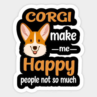 Corgi Make Me Happy (208) Sticker